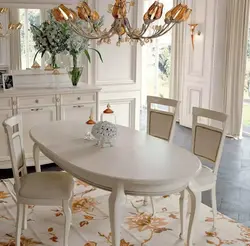 White Oval Table In The Kitchen Photo