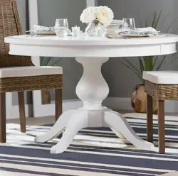 White oval table in the kitchen photo