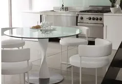 White Oval Table In The Kitchen Photo