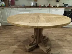 Круглые деревянные столы для кухни фото