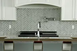 Mətbəx Backsplash Şəkil Üçün Herringbone Plitələr