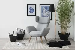 Gray Armchair In The Living Room Interior Photo