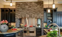 Stone Wallpaper In The Kitchen Photo