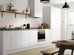 Кухня с интегрированными ручками белая фото