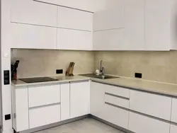 Kitchen With Integrated Handles White Photo
