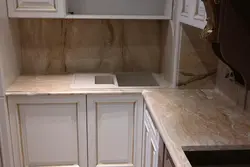 Beige Marble Kitchen Countertop Photo