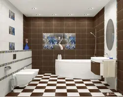 Photo Against The Background Of Tiles In The Bathroom