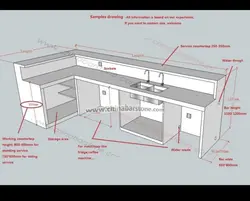 Drawings of a bar counter for the kitchen photo