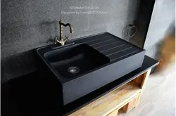 Black kitchen sink photo