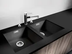 Black kitchen sink photo