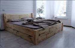 Фото 2х спальных кроватей из дерева