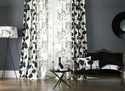 Curtains for a black and white bedroom photo