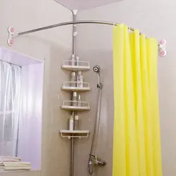 Bathroom curtain rod photo
