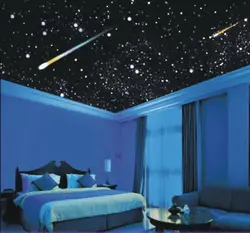 Ceiling starry sky in the bedroom photo
