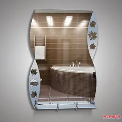 Паліца для ванны з люстэркам фота