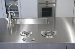 Stainless steel countertop for kitchen photo