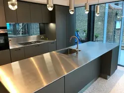 Countertop аз пӯлоди зангногир барои акс ошхона