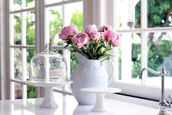 Flowers In The Kitchen In A Vase Photo