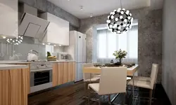 Gray decorative plaster in the kitchen photo