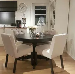 Black Round Table In The Kitchen Photo