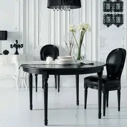 Черный Круглый Стол На Кухне Фото
