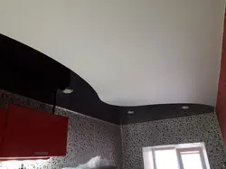 Black and white ceiling in the kitchen photo