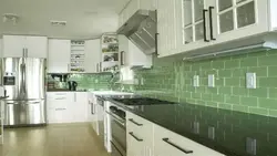 White Kitchens With Green Apron Photo
