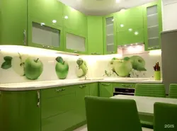 White Kitchens With Green Apron Photo
