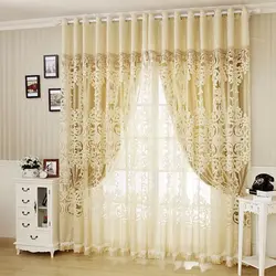 Tulle with curtains in the bedroom photo