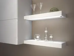 Photo Of Illuminated Shelves In The Kitchen