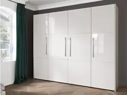 White glossy bedroom wardrobe photo