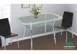Glass oval table for kitchen photo