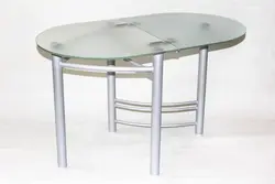 Шкляны авальны стол для кухні фота