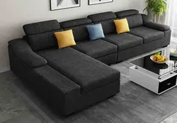 Large Straight Sofa In The Living Room Photo