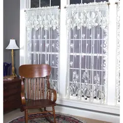 Curtains in the living room with lace photo