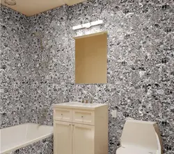 Liquid stone for bathroom walls photo