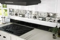 Kitchen Apron Made Of Black Tiles Photo