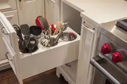 Organizing space in the kitchen on the countertop photo