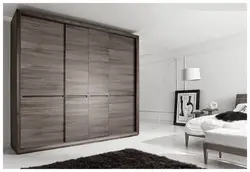 Wood-effect wardrobe in the bedroom photo