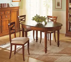 Chairs for a wooden table in the kitchen photo