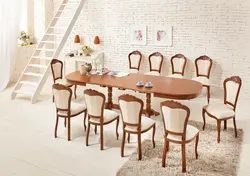 Chairs For A Wooden Table In The Kitchen Photo