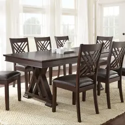 Chairs for a wooden table in the kitchen photo