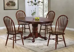 Chairs for a wooden table in the kitchen photo