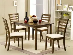 Chairs For A Wooden Table In The Kitchen Photo