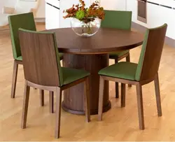 Chairs For A Wooden Table In The Kitchen Photo