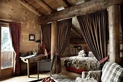 Curtains for the living room in a rustic style photo