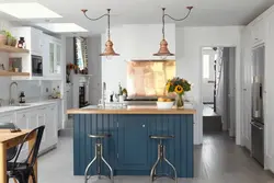 Kitchen with island in Scandinavian style photo