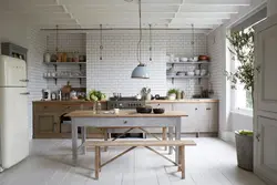 Kitchen With Island In Scandinavian Style Photo
