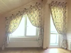 Шторы на скошаныя вокны ў спальні фота