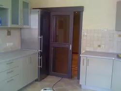 Sliding doors to the kitchen in Khrushchev photo